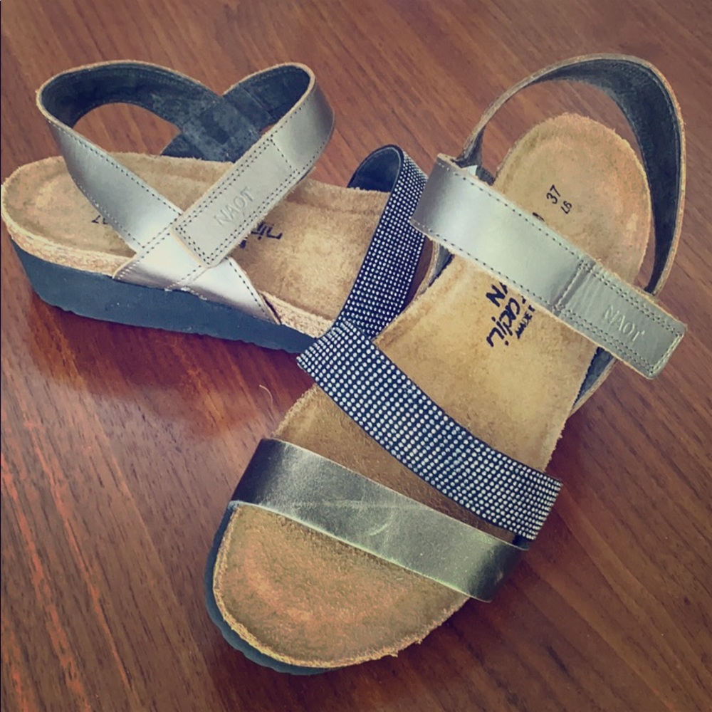 Darling blinged out gold strap NAOT sandals